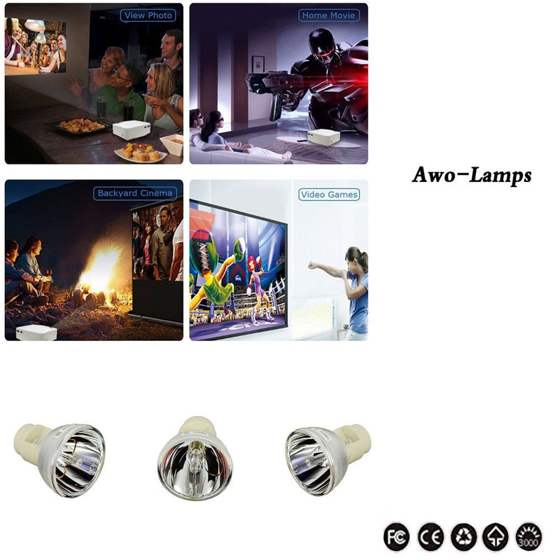 AWO Original P-VIP190W Lamp Bulb for SP.8VH01GC01/BL-FP190E/MC.JPV11.001 for OPTOMA DH1009,HD141X,GT1080,HD26,EH200ST,S316,X316,W316,DX346 for ACER X118H,X118AH,X128H,X138WH