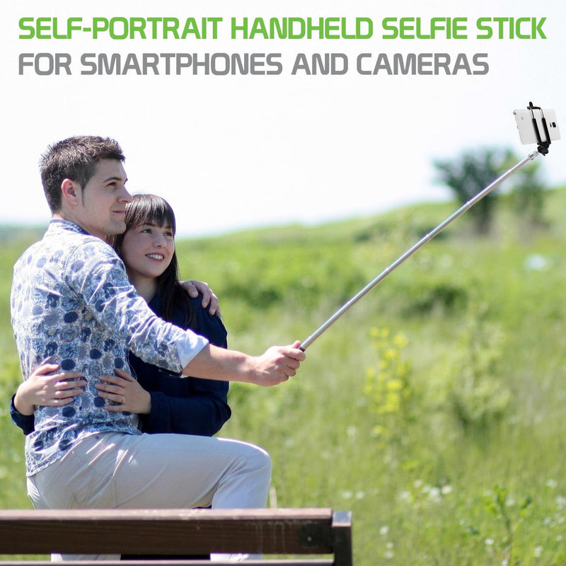 Self-Portrait Stick: Cellet Premium Wireless Selfie Stick Extendable and Adjustable Compatible to Apple iPhone 15, 15 Plus, 15 Pro, 15 Pro Max, Galaxy S24, S24+, S24 Ultra and More