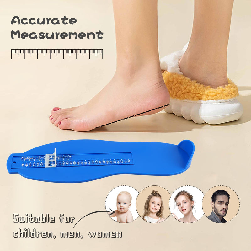 JSMTKJ Foot Gauge, Shoe Sizes Measure Sizes with 1 Tape Measure Feet, Kids Adult Shoe Gauge for EUR UK Shoe Gauge (Blue), blue