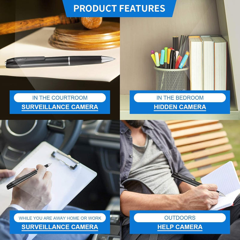 [AUSTRALIA] - Mini Video Camera,32GB Hidden Camera Spy Camera，1080P Portable Mini Nanny Video Surveillance Camera Suitable for Home, Office, and Meeting Recording【Supports 256GB SD Card】 