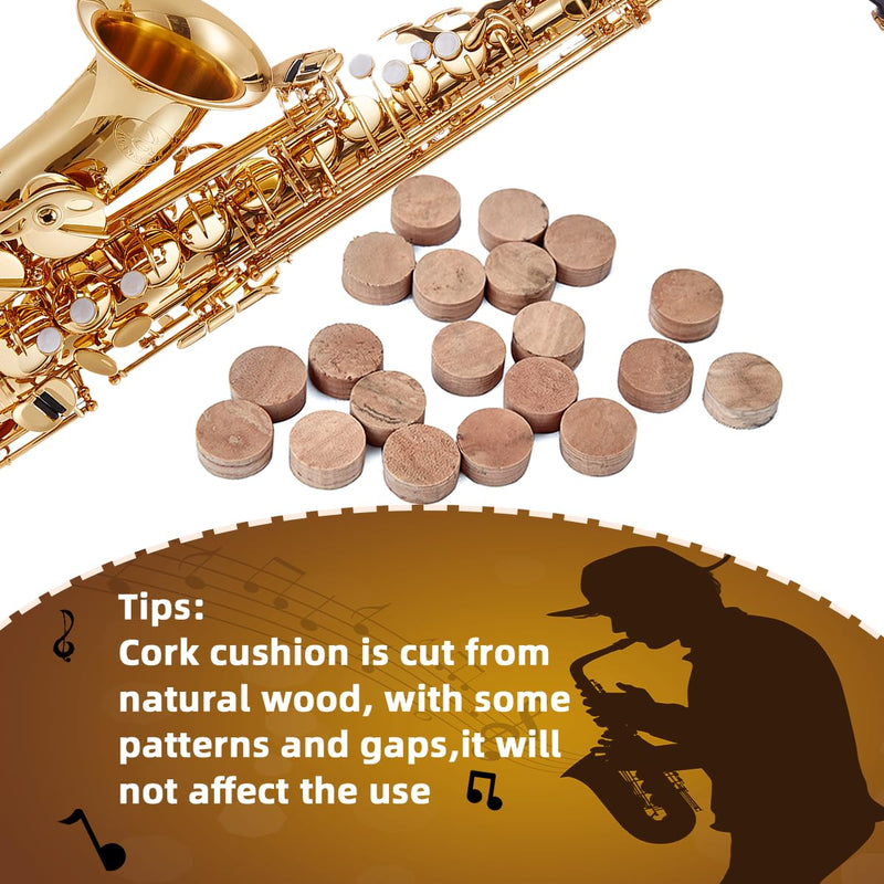 Trombone Cork Trumpet Spit Valve Trumpet Corks Water Key Cork Pad for Musical Instrument Replacement Accessories Set of 20