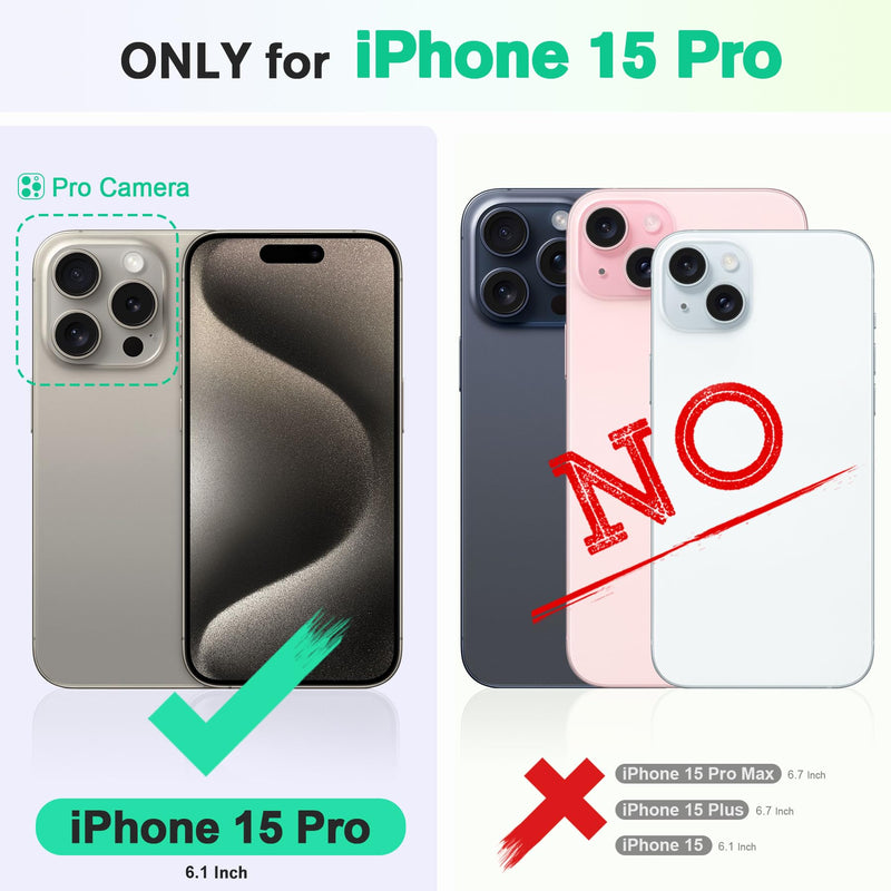 TUCCH Case for iPhone 15 Pro Wallet Case, RFID Blocking [4 Card Holder] Kickstand [Shockproof TPU Inner Shell] PU Leather Magnetic Protective Flip Cover Compatible with iPhone 15 Pro 6.1" 2023, Black
