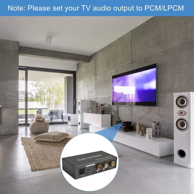 [AUSTRALIA] - 192KHz Multi Function Audio Converter, Tohilkel HDMI ARC or Toslink (Optical,SPDIF) or Coaxial to 3.5 mm Jack Stereo R/L Toslink (Optical,SPDIF) Coaxial, Support Multi Ports Output Simultaneously 