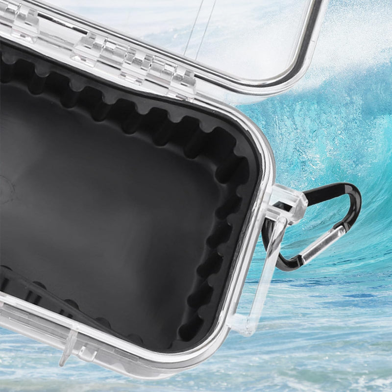 Waterproof Dry Box Protective Case, IP67 Water Resistant Portable Micro Case Watertight Storage Box for Phones, Knives, Wallets, Watches (Transparent, Small) (Pack of 2) Small (Pack of 2) Transparent