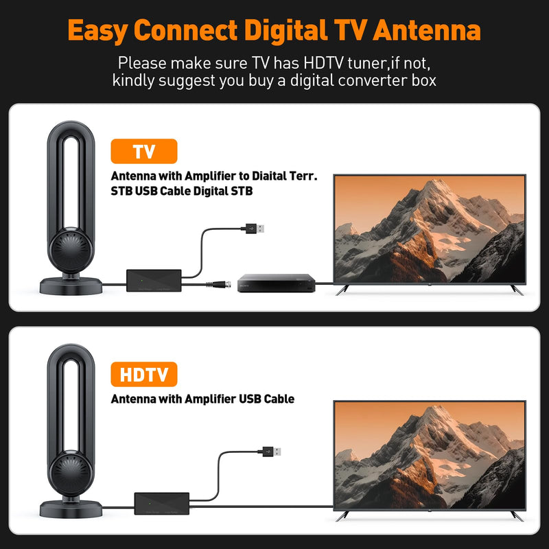 [AUSTRALIA] - TV Antenna-TV Antenna Indoor, Smart TV Antenna 600+ Miles Range Reception, 18ft Coax Signal Booster, HD TV Antenna for Local Channels & Support 4K 1080P Suitable for All Smart TV and All Older TV's 