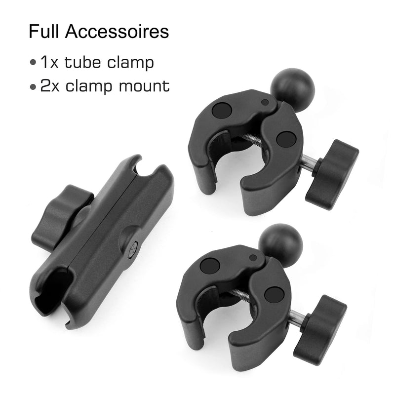 [AUSTRALIA] - GEPULY Umbrella Clamp for Chair 5.5lb Load, 20-50mm Double Super Camera Mount, Aluminum Magic Arm Dual Ball Head Heavy Duty for Handlebar/Tripod/Stroller Wheelchair/Desk/Pole/Cross Bar/Motorcycle 2 Clamps 