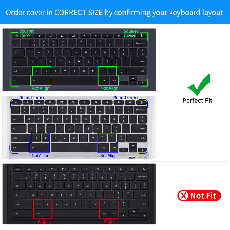 Colorful Keyboard Cover for HP Chromebook X360 11.6/14 inch, HP Chromebook 11 11A-NB0013DX/G7 EE/G6 EE/G2/G3/G4/G5, HP Chromebook 14-db/ca/ak/DA 14B-CA 14a-na Series, Chromebook Skin, Rainbow