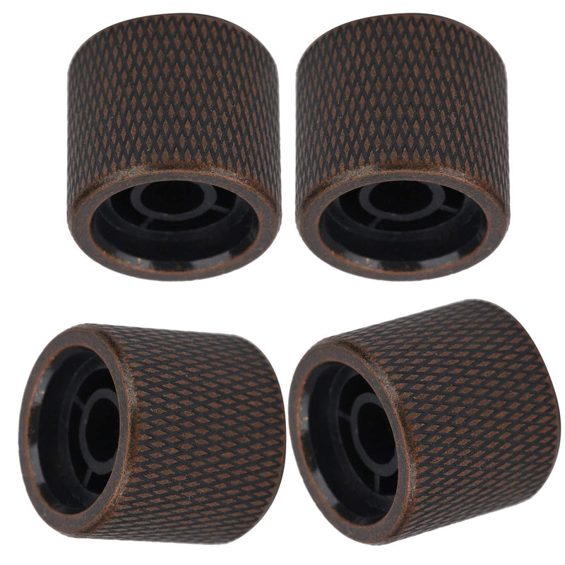 Electric Bass Knob, 4 Pcs Metal Electric Bass Knob Dome Metal High-End Shell Inlaid Tone Volume Control Guitar Parts(Color Shell Bronze)