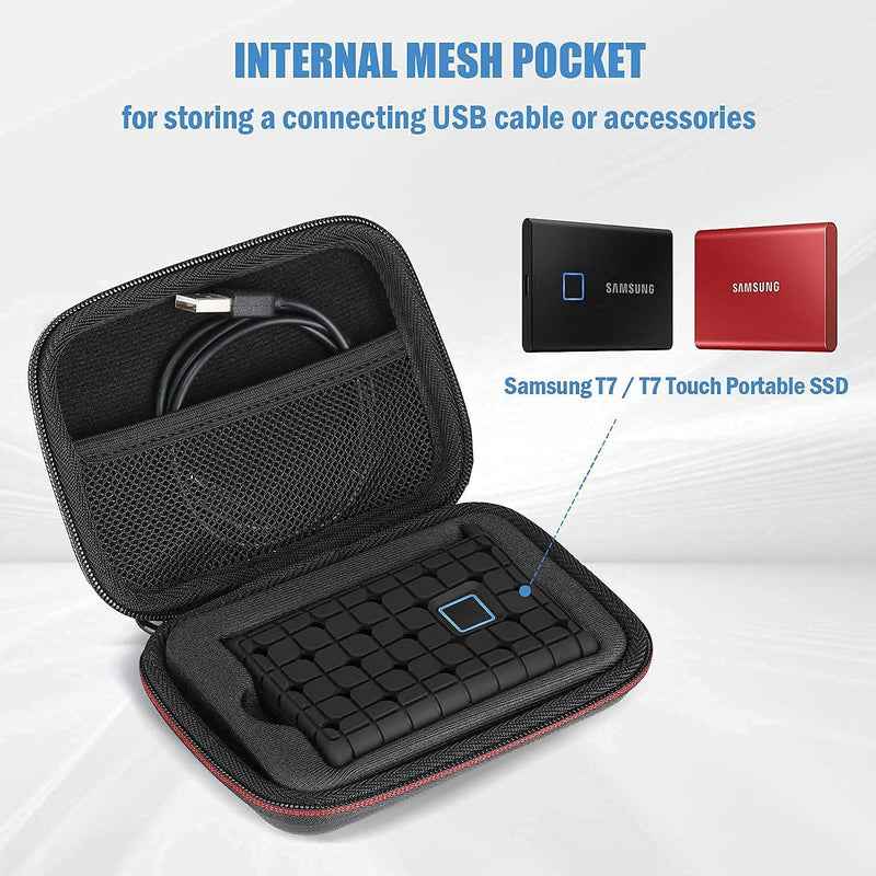 ProCase Hard Drive Case 2.5 Inch Bundle with ProCase Samsung T7 / T7 Touch Portable SSD Carrying Case with Silicone Cover
