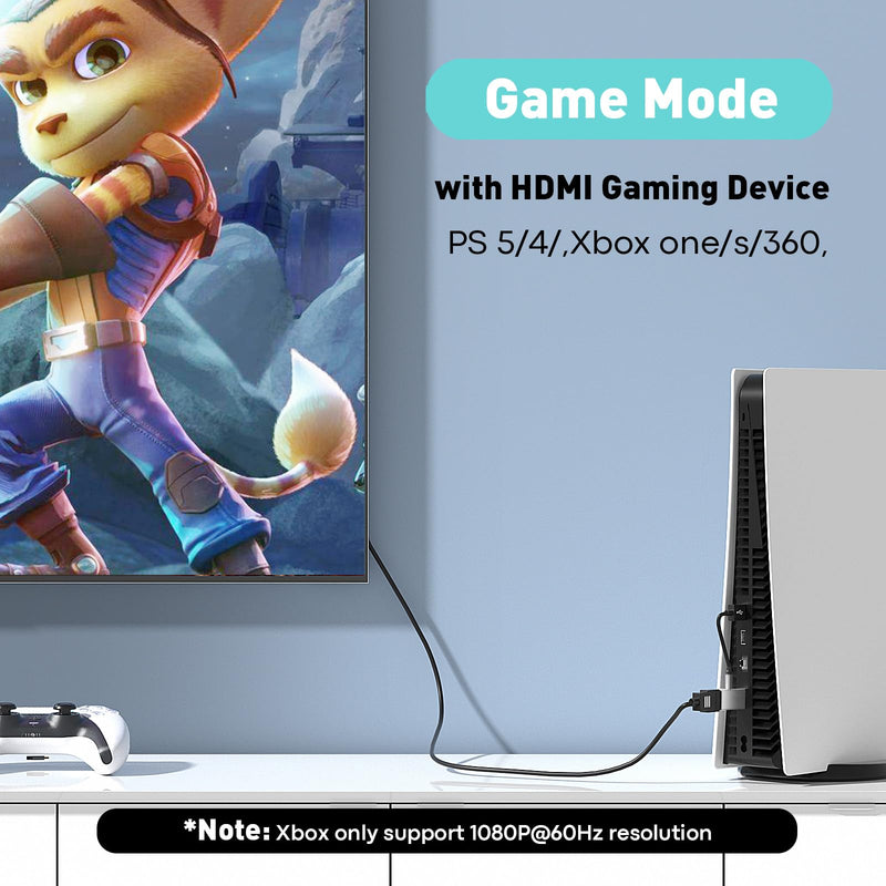 HDMI to DisplayPort Adapter (4K 60Hz,1080p 120Hz) Uni-Directional HDMI Male to DP Female Converter for Monitor Compatible with GPU,Laptop,AMD,NVIDIA,PS5,Xbox and More - 1 Pack 1.96 inch