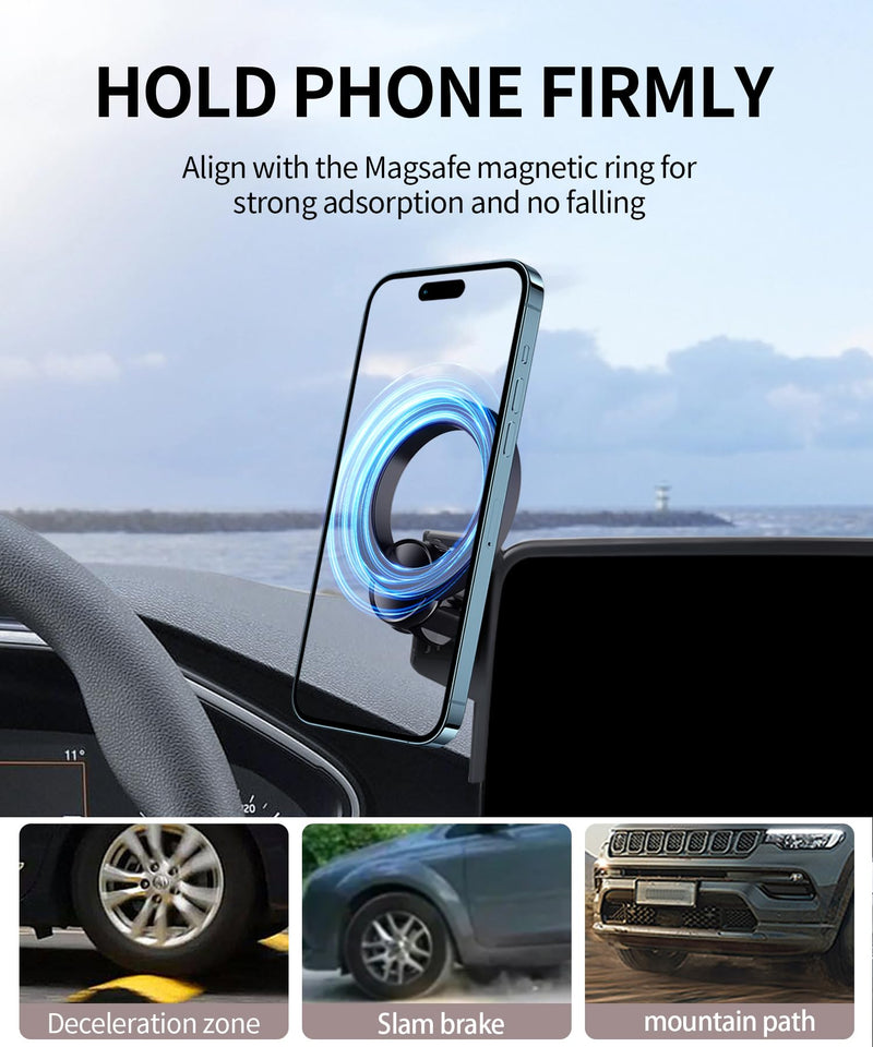 Car Phone Holder for Ford Escape 2020-2026,Escape Hybrid,8" Screen | Magsafe Accessories Magnetic Cell Phone Mount Clip Compatible with iPhone, 3D fit Stable Dashboard Navigation Bracket Stand