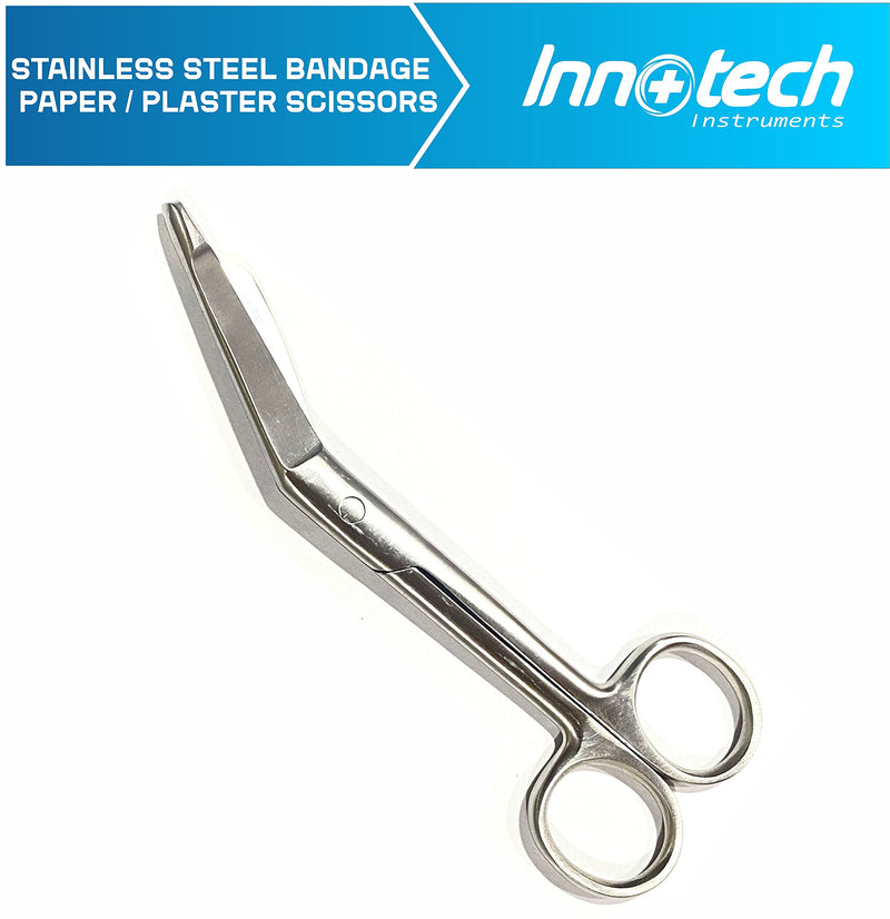 Innotech Diagnostic Reflex and Neurology Sensitivity Diagnostics 5-Piece Set with Nerve Wheel Reflex Hammer Bandage Scissors and Tuning Fork with 512 Hz and 128 Hz (Reflex Set)