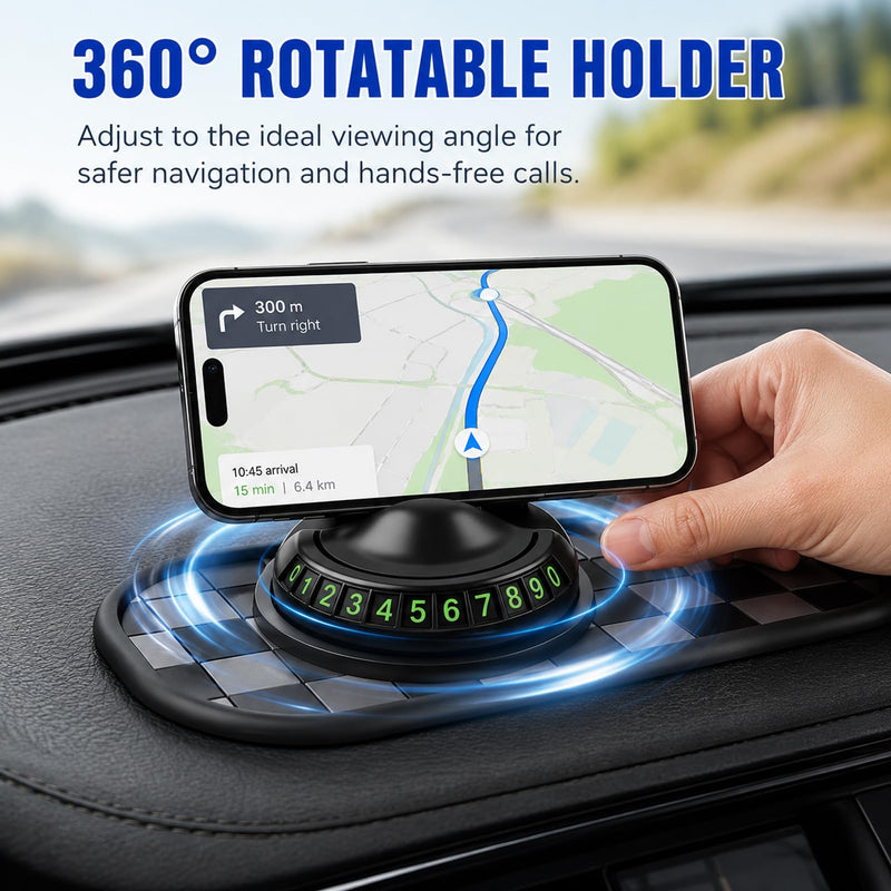 Car Buddy Dashboard,3 in 1 Dashboard Grip Pads for Phones,Anti Slip Mat for Car Dashboard,Multi Functional Support Anti Slip Pad for Phones Sunglasses Keys Gadgets(Gray + Black)