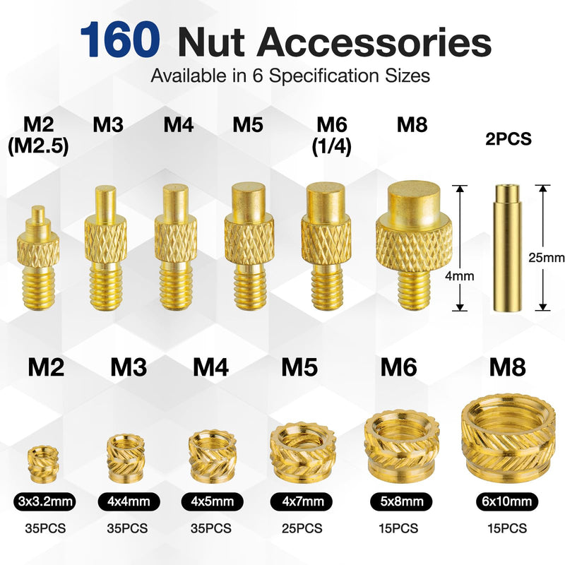 169 Piece Threaded Inserts Soldering Tips Set, 180°C ~ 500°C Temperature Adjustable Soldering Iron with LED Digital Display, 80W Repair Welding Machine Soldering Iron Set with 160 Pieces Thread Insert