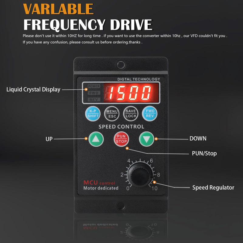 NICCOO Frequency Converter, 750 W VFD Frequency Converter Inverter Drive Inverter Variable Frequency Driver Inverter, Single-Phase Input and Three-Phase Output, for 3 Phase Three-Phase Motors