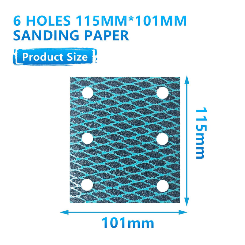 GZKTY Pack of 70 Sandpaper 6 Holes 115 x 101 mm Grit 40/60/80/100/120/180/240 for BO4555 BO4554 BO4561 DBO484Z DBO480Z BO4565K BO4565J BO4565J BO4566 5 OrOrsansan 70 pieces - 40/60/80/100/120/180/240 grit