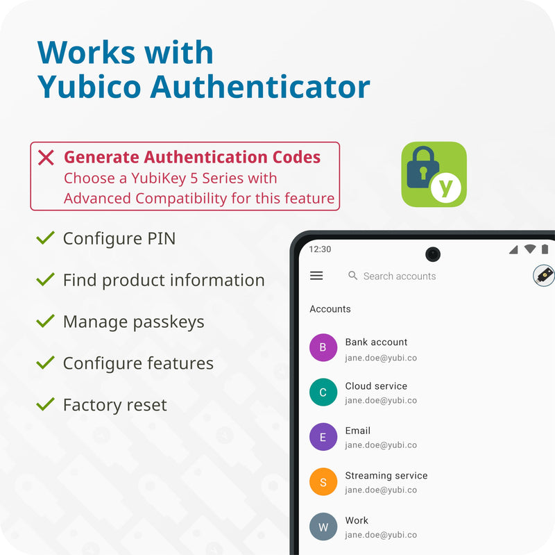 Yubico - Security Key C NFC - Basic Compatibility - Multi-Factor authentication (MFA) Security Key and passkey, Connect via USB-C or NFC, FIDO Certified 0.7" x 1.8" x 0.1"