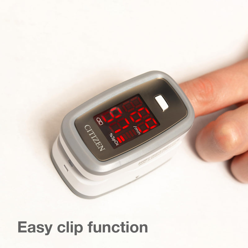 [AUSTRALIA] - Citizen Citizen Healthcare Systems Pulse Oximeter - Large, Easy-to-Read Display, Finger Clip, Pulse Rate and Blood Oxygen Saturation Indicator - Battery Operated 