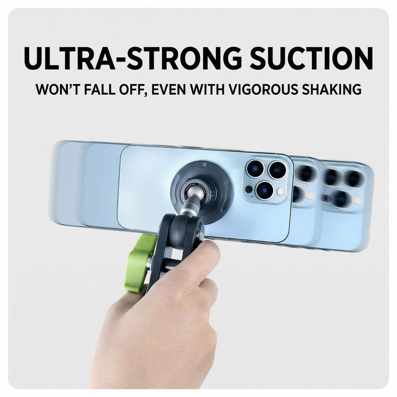 Vacuum Magnetic Car Phone Mount 360degrees Adjustable Phone Holder with 90mm Ultra Strong Suction Cup 10KG Load Bearing 17 Ball Head Aluminum Alloy Phone Mount for Car Windshield smartphones Android