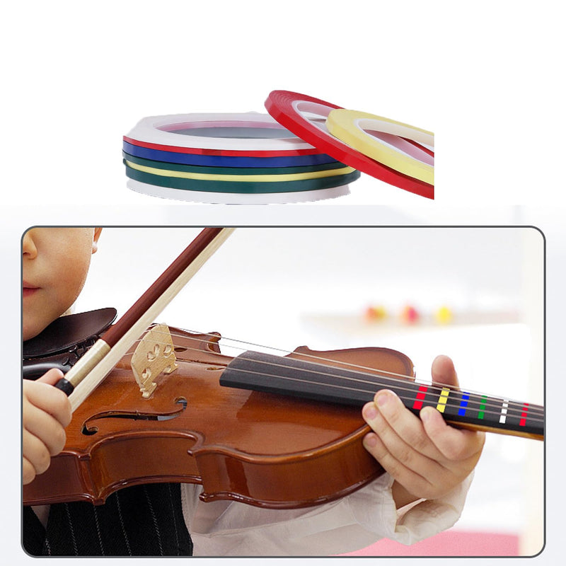7 Rolls Violin Fingerboard Tapes, Violin Finger Guide Stickers, 216ft Cello Positions Practising Fingering Tape for Beginners Fretboard Note Positions. (7 Colors)