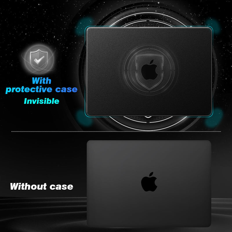 [AUSTRALIA] - EooCoo [Ultra Thin Armor] Case Compatible with MacBook Pro 14 inch 2024-2021 M3 M2 M1 A2918 A2992 A2779 A2442, [100% Match Space Black] [Anti-Fingerprint] Hard Shell&Keyboard Skin, Space Black Clear 