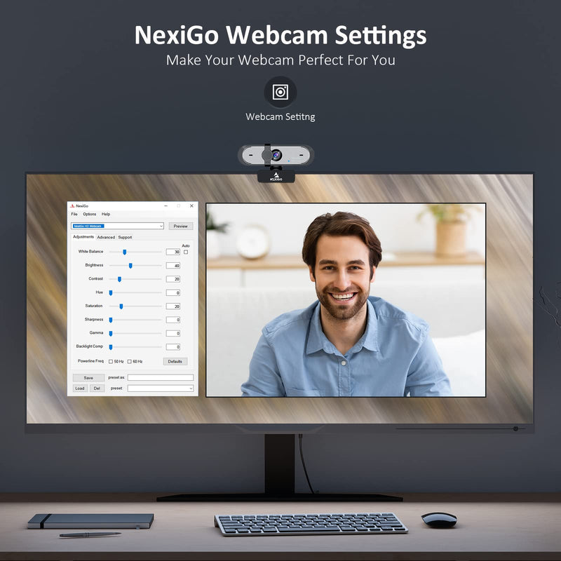 NexiGo N660P 1080P 60FPS Webcam with Software Control, Dual Microphone & Cover, Autofocus, HD USB Computer Web Camera, for OBS/Gaming/Zoom/Skype/FaceTime/Teams/Twitch Black