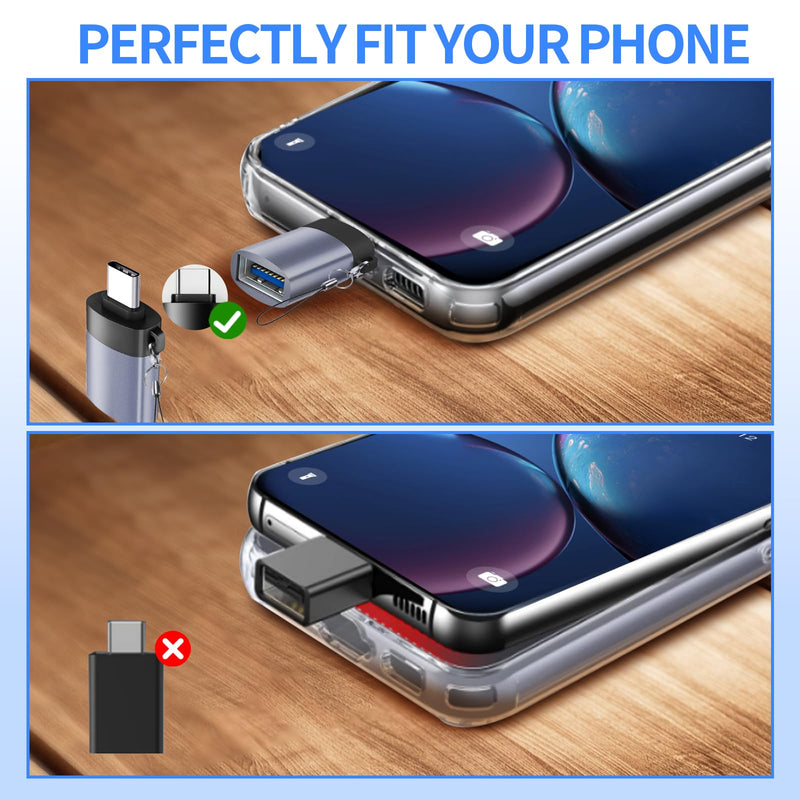 USB to USB C Adapter USB C Male to USB 3.0 Female 2 Pack, Type C Female to A Male Charger Converter，USB C Female to USB Male Adapter Compatible for Apple Watch Ultra 8 9,iPhone 15 Pro Max 14 13 12,OTG