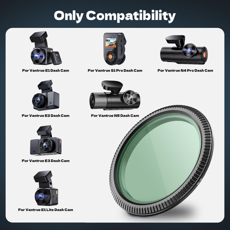 CPL Filter Circular Polarizing Filter，Lens Protection for Vantrue E1, E2, E3, E1 Lite, S1 Pro, N4 Pro,N5 Dash Cam