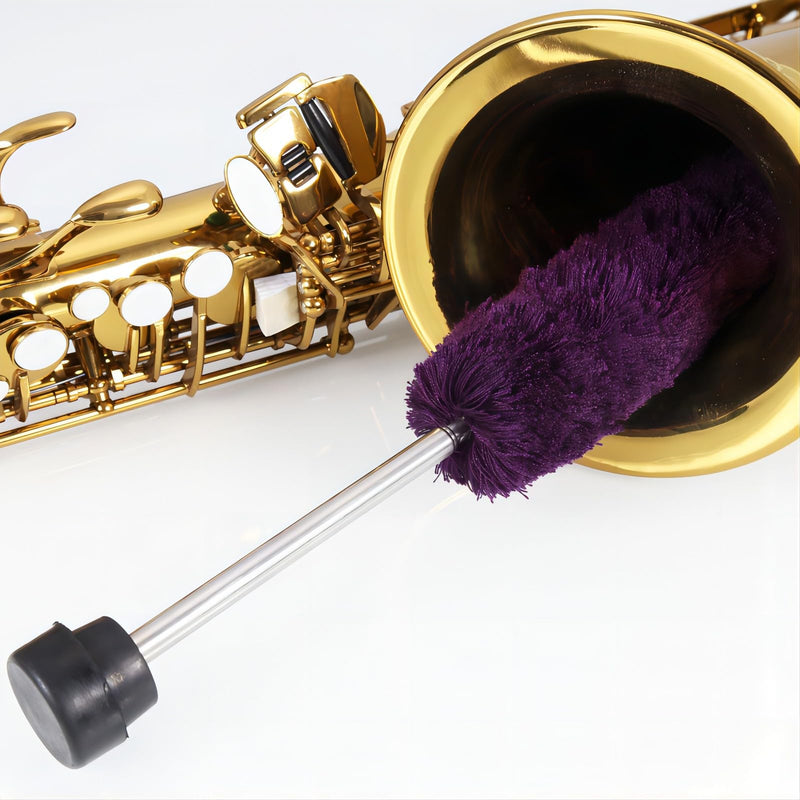 Alto Saxophone Sax Cleaning Brush Duster Cleaner Maintain Care Tool,Stretchable Length 3 Sections