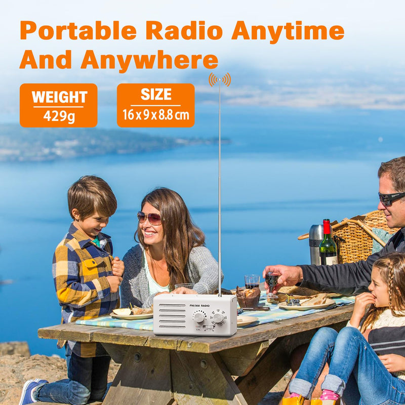AM FM Radio Portable,Goodes Transistor Radio Plug in Wall Battery Powered with Best Reception, Loud Speaker, Excellent Sound, Small Radios for Home Outdoor Office Desk Use/Decor, Gift for Elders