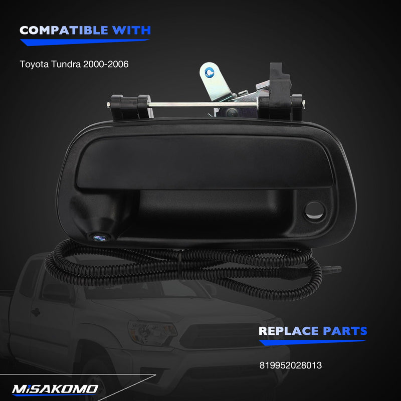 Backup Camera Tailgate Handle Compatible with Toyota Tundra 2000-2006 SR5 Base Limited, Reverse Back Up Camera Replace 819952028013, Rear View Camera 170° Wide-Angle