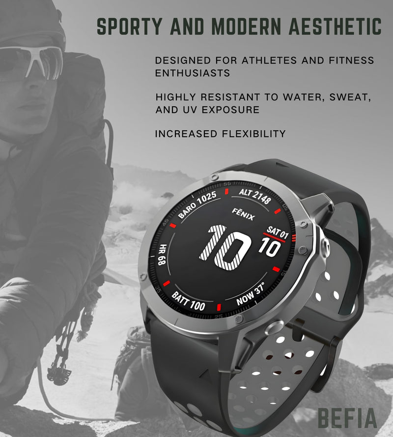 22mm Quickfit Watch Band for Garmin Fenix 5/6/7 Pro Solar Forerunner 935 745 965 955, Breathable Wristband for Garmin MARQ Descent Quatix Combo_4
