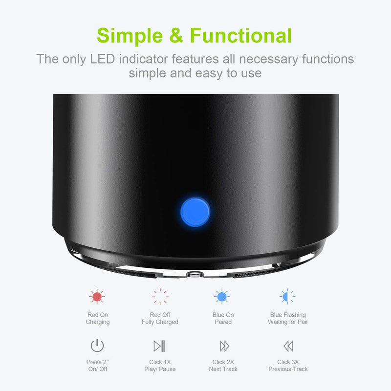 [AUSTRALIA] - EWA Travel Case Packed, A106 Pro Portable Bluetooth Speaker with Custom Bass Radiator, Brief Design, IP67 Waterproof, Perfect Mini Speaker for Shower, Room, Bike, Car (Black) Black 