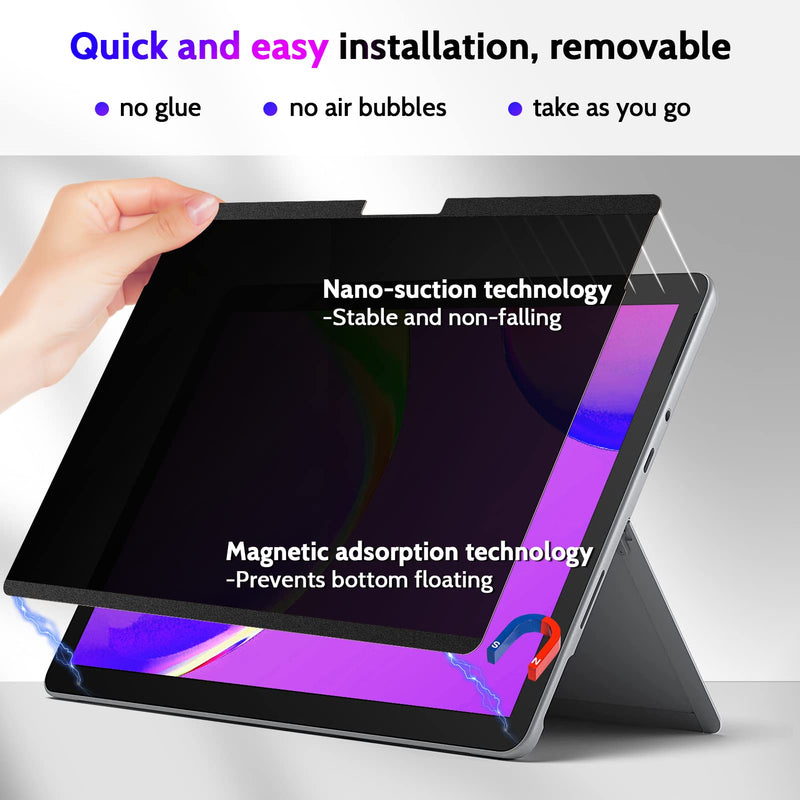 12.3 Inch Magnetic Privacy Screen Compatible With Surface Pro 7+/7/6/5/4/3, Removable Anti Blue Light Glare Filter, Black Security Private Apy Block Protector magnetic privacy filter for surface surface pro 7+/7/6/5/4/3 -12.3inch