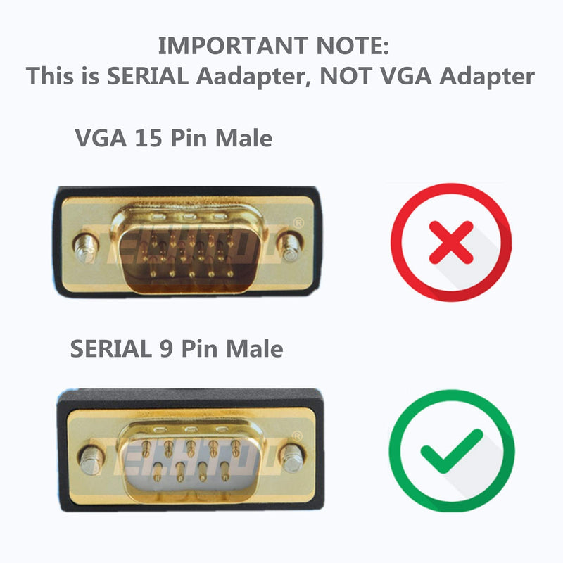TECHTOO 4 Port Professional FTDI CHIP USB to Serial RS232 DB9 Adapter Converter Serial Cable 9-Pin Male to Male with Thumbscrews (W/Thumbscrews, 4 RS232 Port) W/Thumbscrews