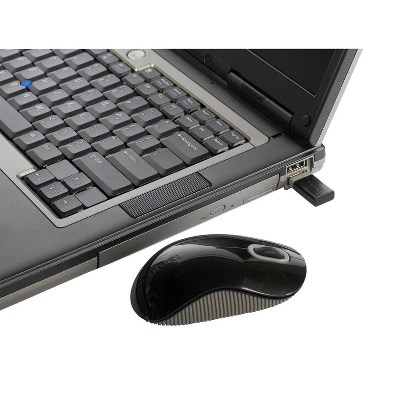 Targus Wireless Mouse with Blue Trace Technology for Tracking, Includes Micro USB Receiver and 2 Batteries, Black and Gray (AMW50US)