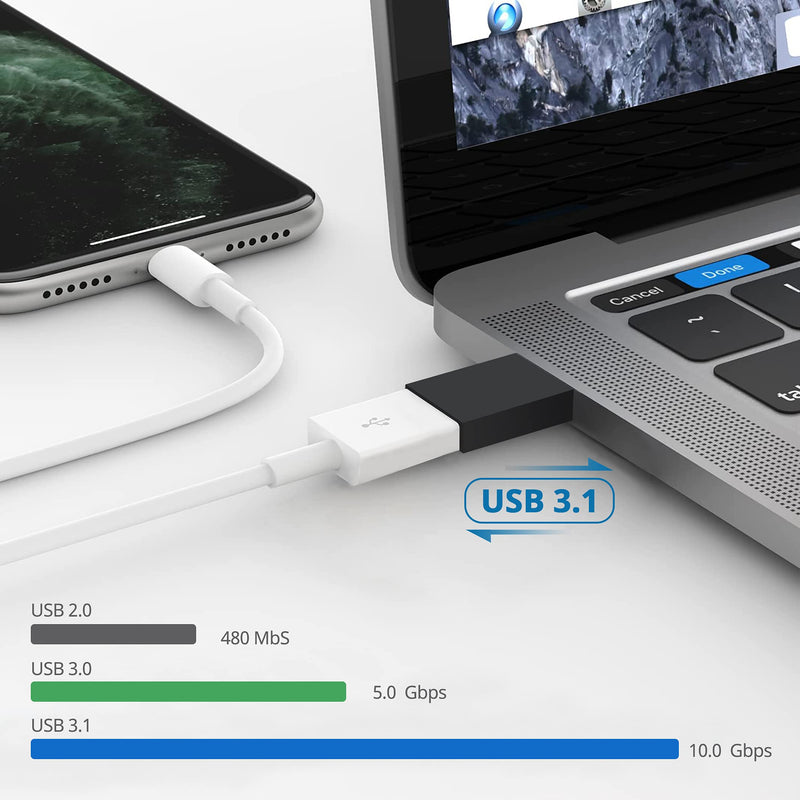 USB C to USB Adapter (2 Pack) USB C Male to USB 3.1 Female Adapter High-Speed Data Transfer Compatible with iMac 2021 iPad Pro,MacBook Air 2020,iPad Pro 2020 and More Type-C Devices black