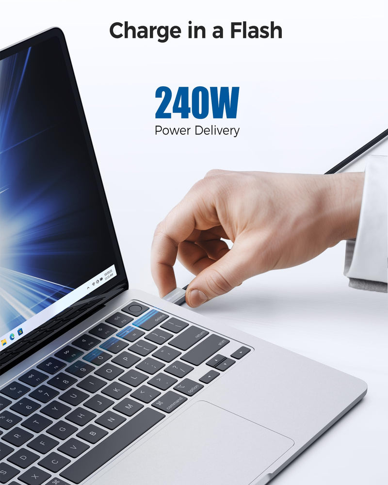 Cable Matters [Intel Certified 40Gbps Thunderbolt 4 Cable 3.3ft with 8K Video and 240W Charging & [Intel Certified] Braided 40Gbps Thunderbolt 4 Cable 3.3ft Black, with 240W Charging Power Delivery a