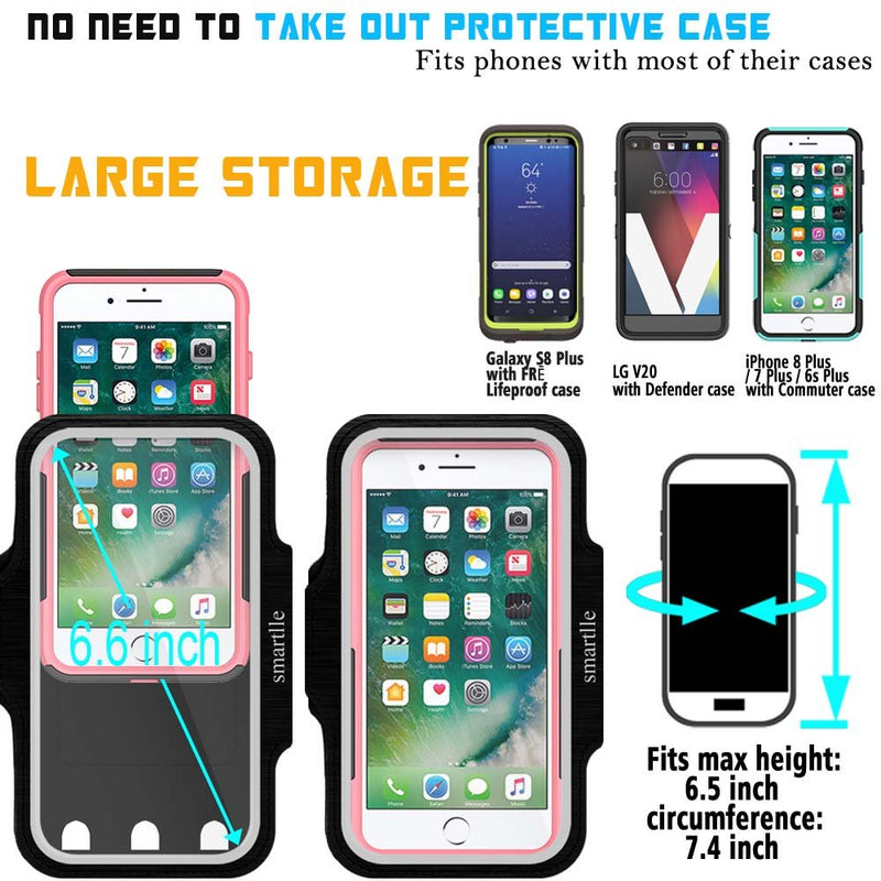 Phone Holder for Running, Armband for Cellphone, iPhone 13 12 11/13 12 Pro/13 12 11 Pro Max/XR/8 7 6s Plus, Samsung Galaxy A/S/Note, LG, Moto, Up to 6.9’’, for Exercise, Gym, Workout-Black Black