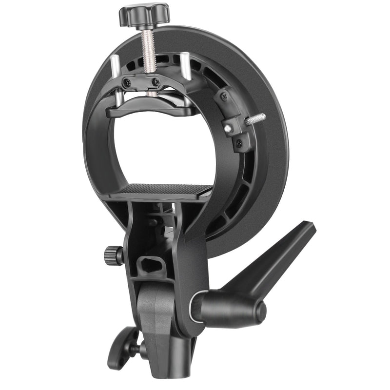 NEEWER S Type Bracket Holder with Bowens Mount for Square Head Flash Speedlite Compatible with Godox AD200Pro NEEWER Z760 NW760 NW700 TT560 Q3, Large Handle, Umbrella Mount, ST-FS