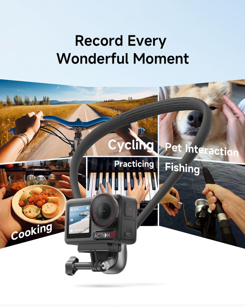 Chest Mount for GoPro - Invisible Magnetic Module & Dual-Stability Straps - Universal Hands-Free Chest Mount for Go Pro All Action Cameras & Neck Mount POV Scenarios