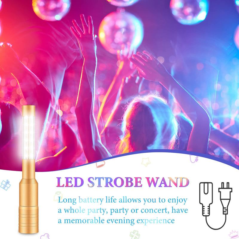 Lewtemi 4 Pieces Bottle Girl Lights Strobe Baton Bottle Service Lights Rechargeable Champagne Topper Handheld Sparklers for Bar Club VIP Nightclubs Party Event(Gold) Gold