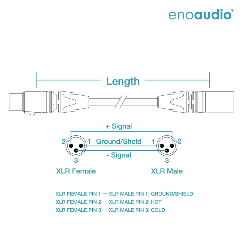 enoaudio Mogami 2534 Quad Balanced Cable Microphone | Neutrik XLR Female - XLR Male | HiFi - 6.56 ft / 2.0 m