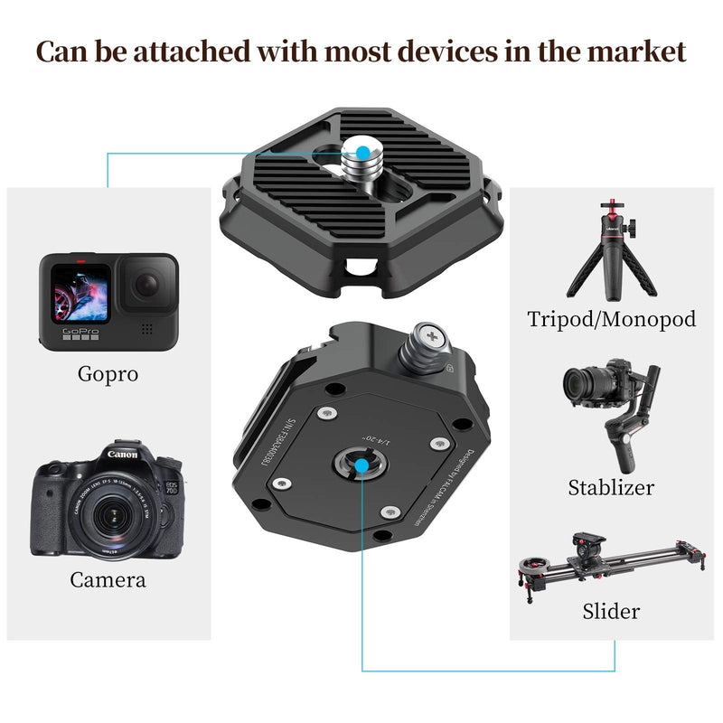 ULANZI F38 Camera Quick Release Plate w 1/4" to 3/8" Screw Thread, Quick Release System QR Plate Camera Tripod Mount Adapter for Sony Canon Monopod DSLR Stabilizer Slider DJI Switch Between Stablizer