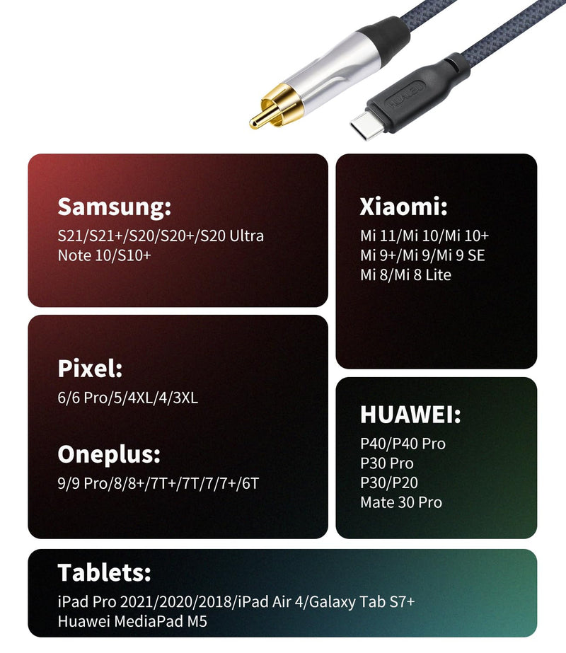 [AUSTRALIA] - 6FT USB c to Coaxial Cable Male Type-c to Digital coaxial Audio Adapter, It can Output 32-bit/384kHz Digital Audio Signals for dac amp Sound Preamp Amplifier 