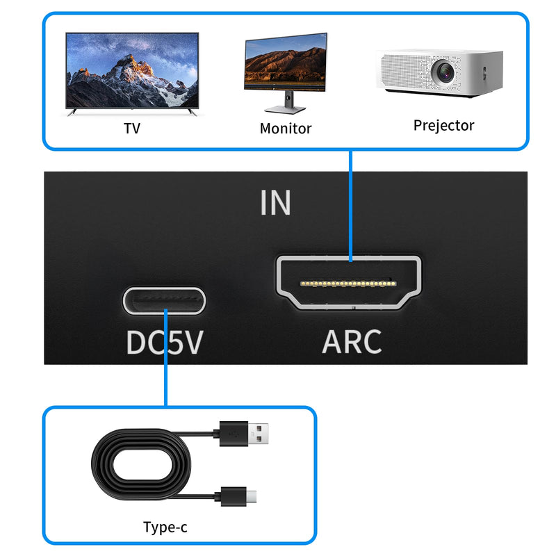 [AUSTRALIA] - 192KHz ARC Audio Extractor, HDMI ARC to Optical Converter, ARC to Optical/Toslink+3.5mm AUX Output, ARC to RCA Audio Converter for TV Amplifier Speaker/Soundbar/Headset 