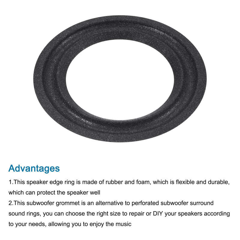 MECCANIXITY Rubber Speaker Foam Edge Surround Rings 3 Inch 47mm x 75mm Perforated Subwoofer Rings Replacement Parts for Speaker Repair or DIY Black 2 Pcs