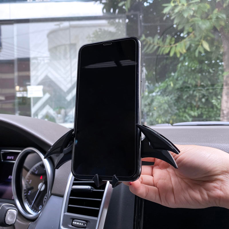 livin Alloy Material Unique Phone Holder Mount for Car Gifts for Men Bat Decorations Collectibles for Room Universal Vent/Dash/Windshield Gravity Automatic Locking Hands Free