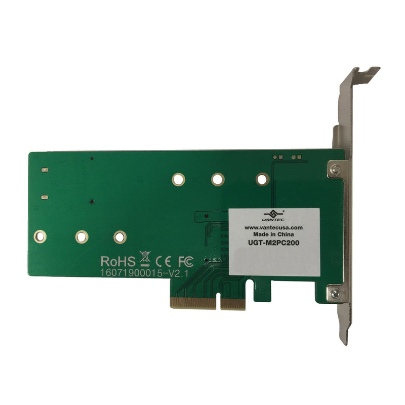 Vantec M.2 NVMe + M.2 SATA SSD PCIe x4 Adapter (UGT-M2PC200), Green 1x M.2 NvMe, 1x M.2 SSD