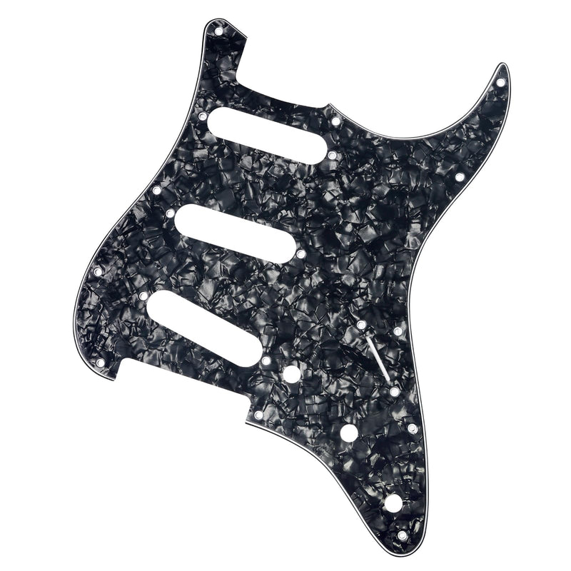 [AUSTRALIA] - Banworks 4 Ply Strat SSS Pickguard 11-Hole Electric Guitar Pickguard Scratch Plate for USA/Mexican Fender Modern Style Standard Stratocaster ST JT/HB-01 Black Pearl 